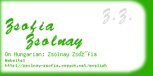 zsofia zsolnay business card